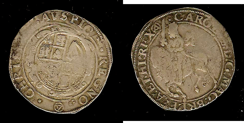 ROYAUME-UNI demi couronne Charles I 1649 TTB-
